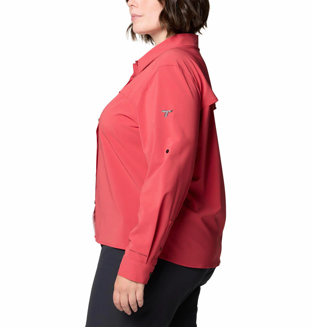 Columbia Women Red Summit Valley Woven Long Sleeve Shirt (Sun Protection) - Image 3