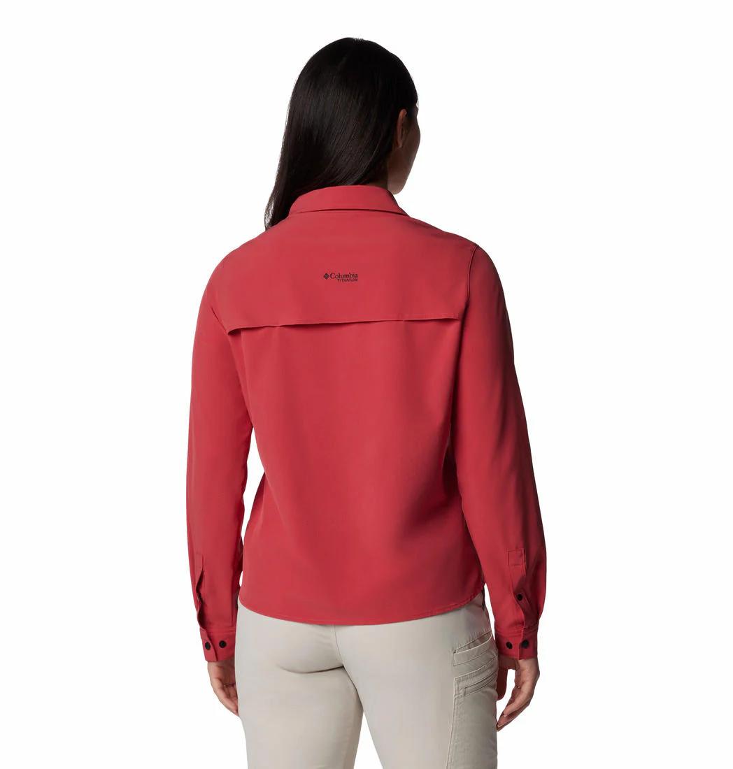 Columbia Women Red Summit Valley Woven Long Sleeve Shirt (Sun Protection) - Image 2