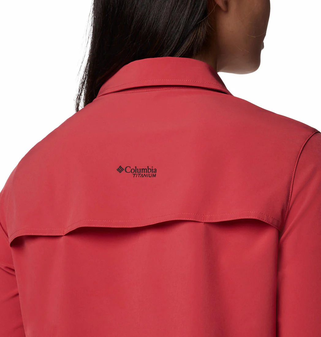 Columbia Women Red Summit Valley Woven Long Sleeve Shirt (Sun Protection) - Image 9