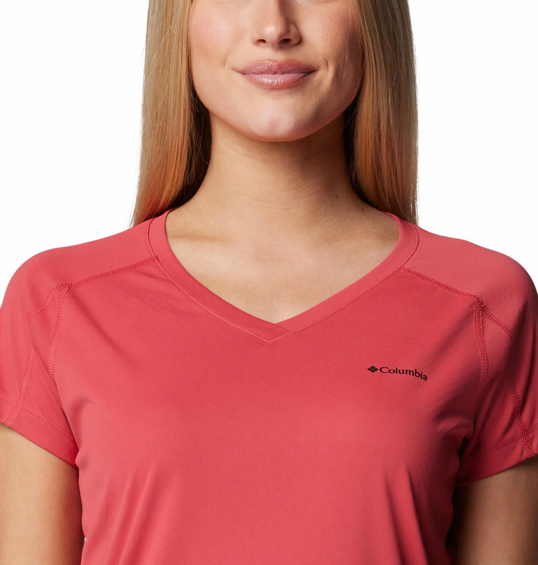 Columbia Women Red Zero Rules Short Sleeve Shirt - Image 3