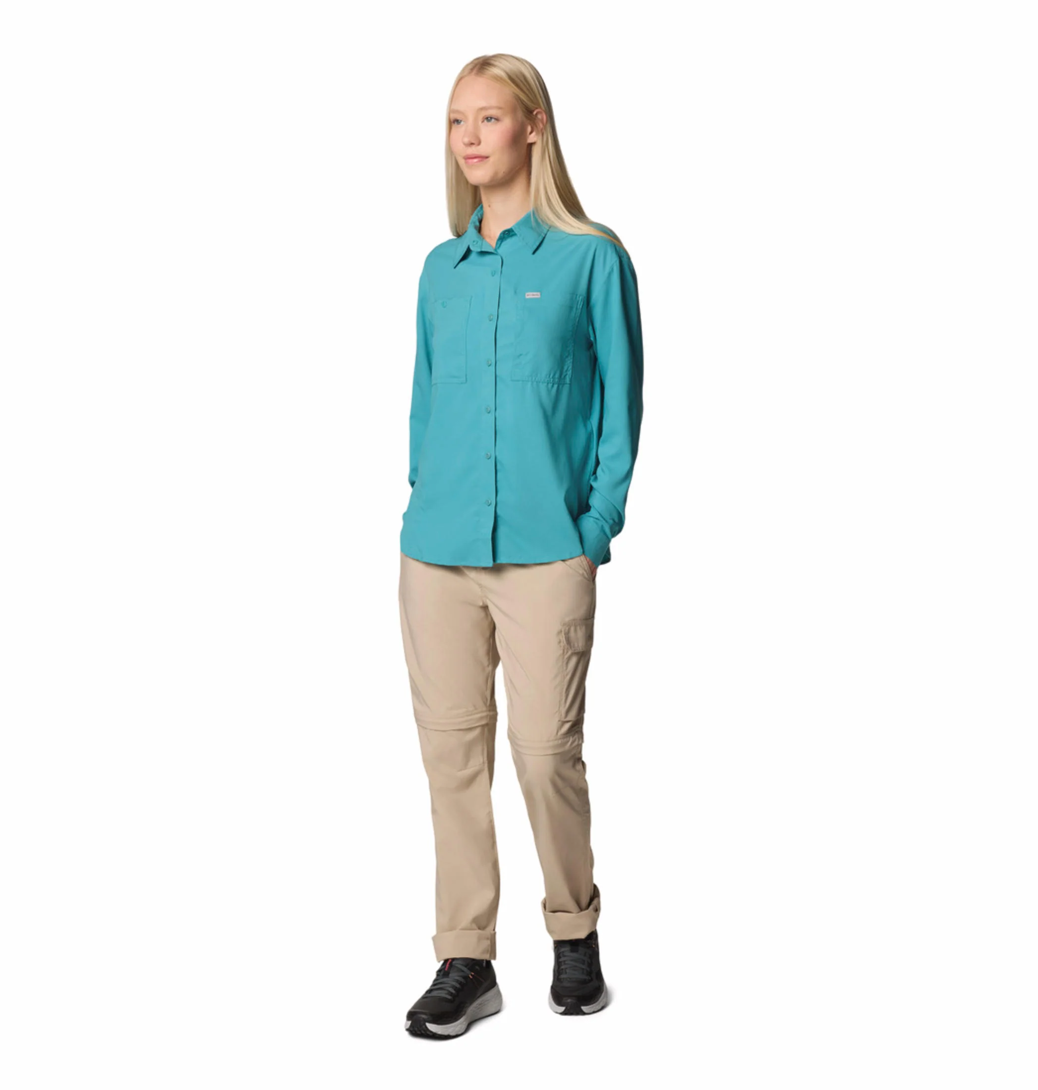 Columbia Women Green Silver Ridge Utility LS Shirt (Sun Protection) - Image 5