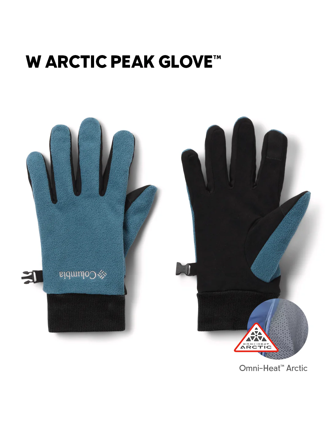 Columbia Womens Teal OmniHeat Arctic W Peak Gloves - Image 2