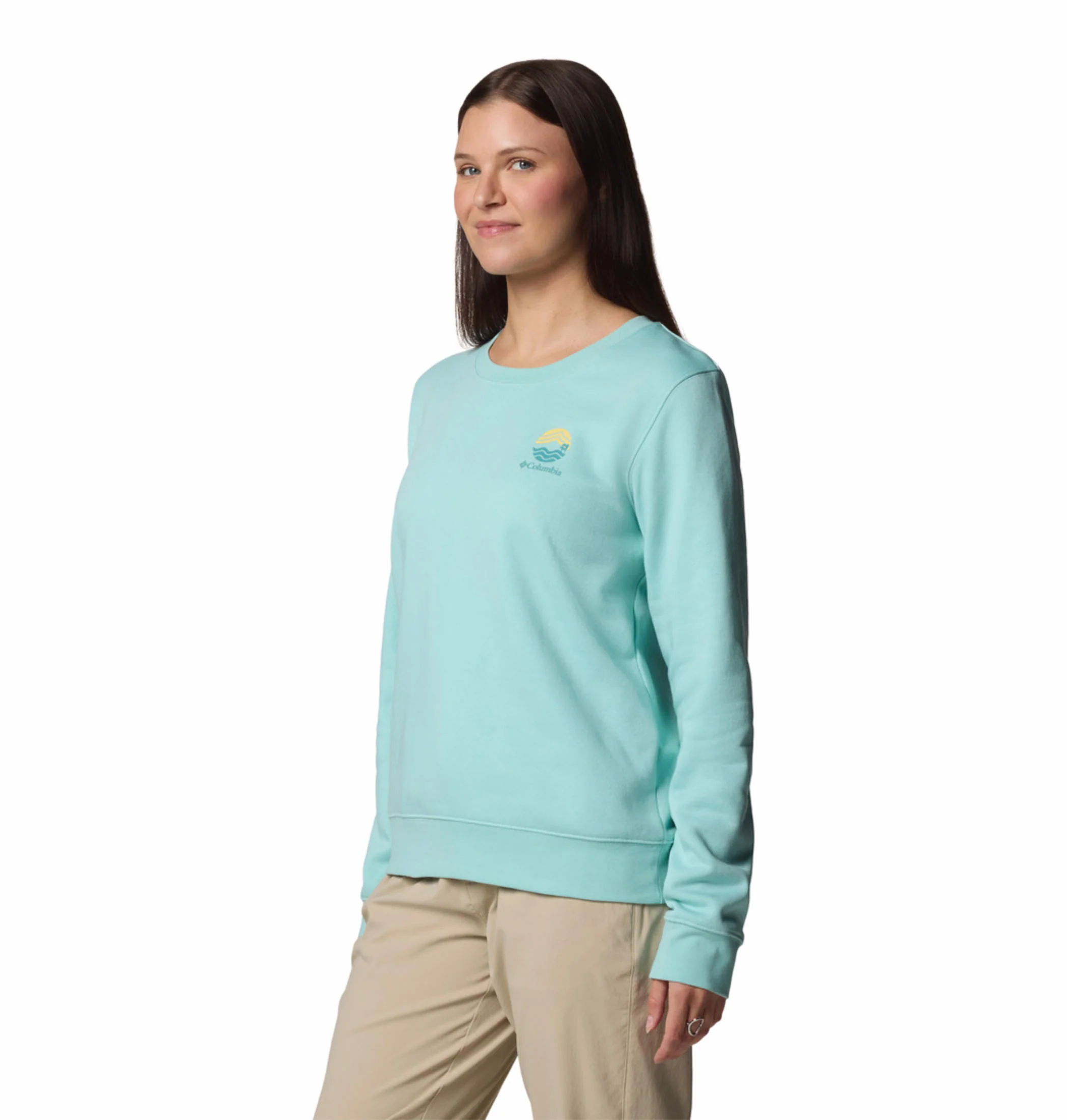 Columbia Women Blue Beaumount Graphic Crew - Image 4