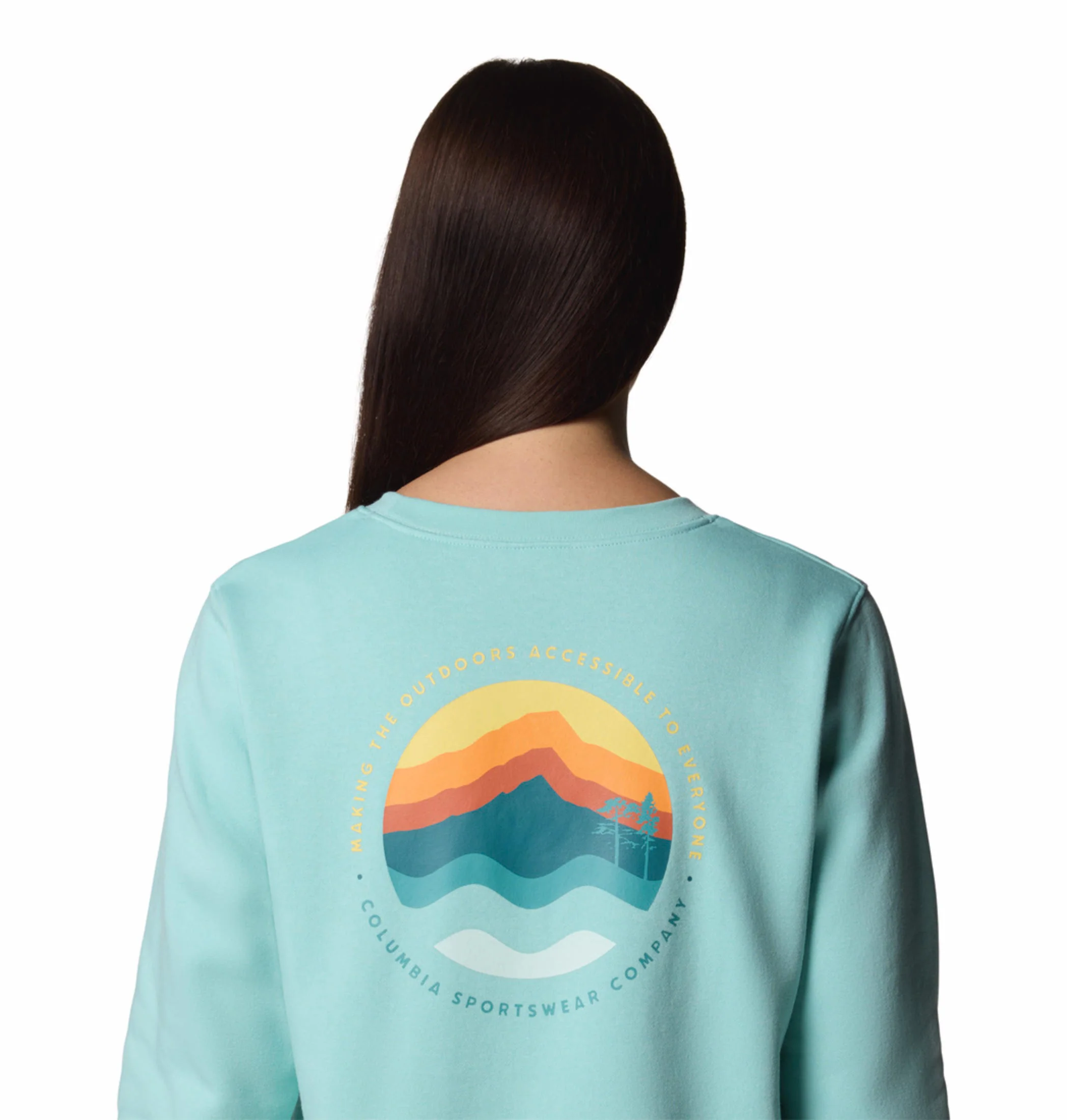 Columbia Women Blue Beaumount Graphic Crew - Image 6
