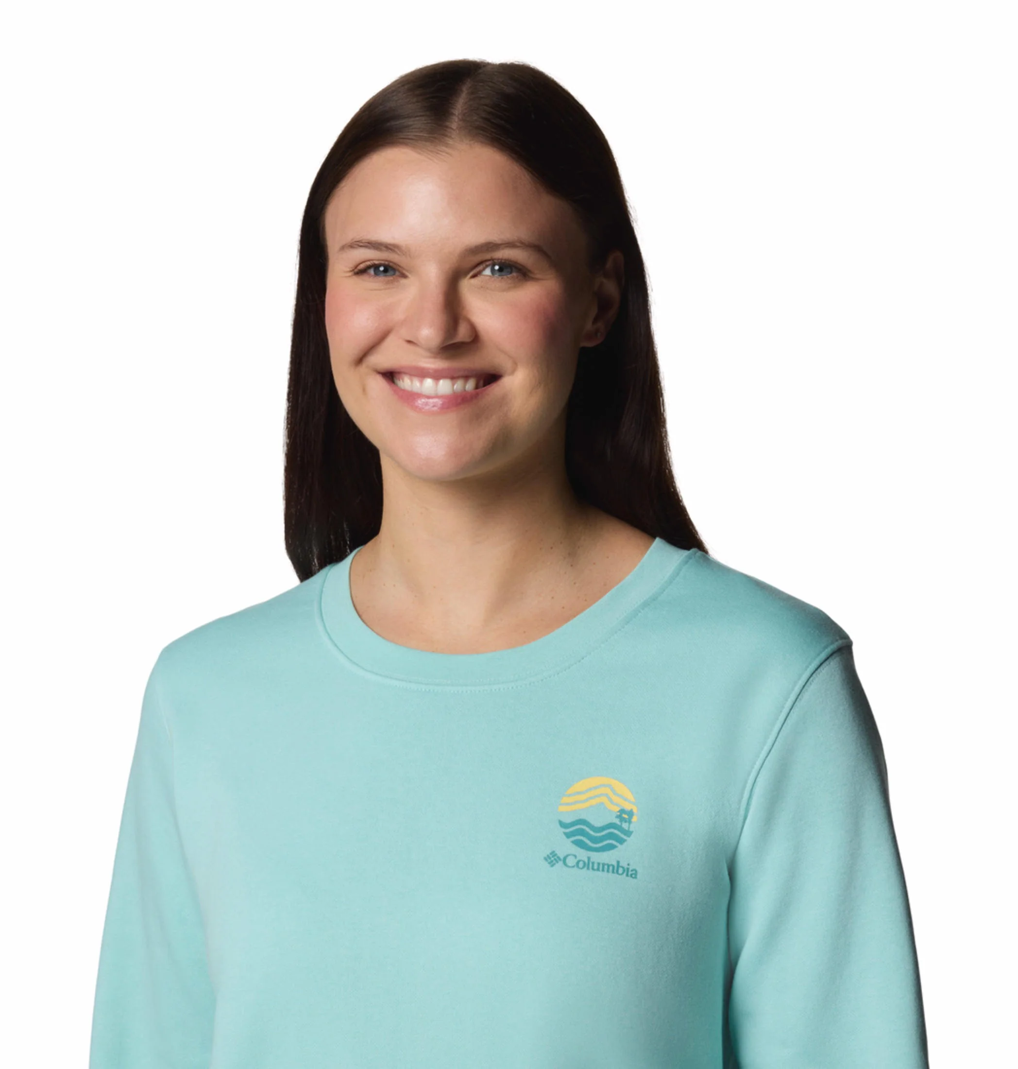 Columbia Women Blue Beaumount Graphic Crew - Image 7