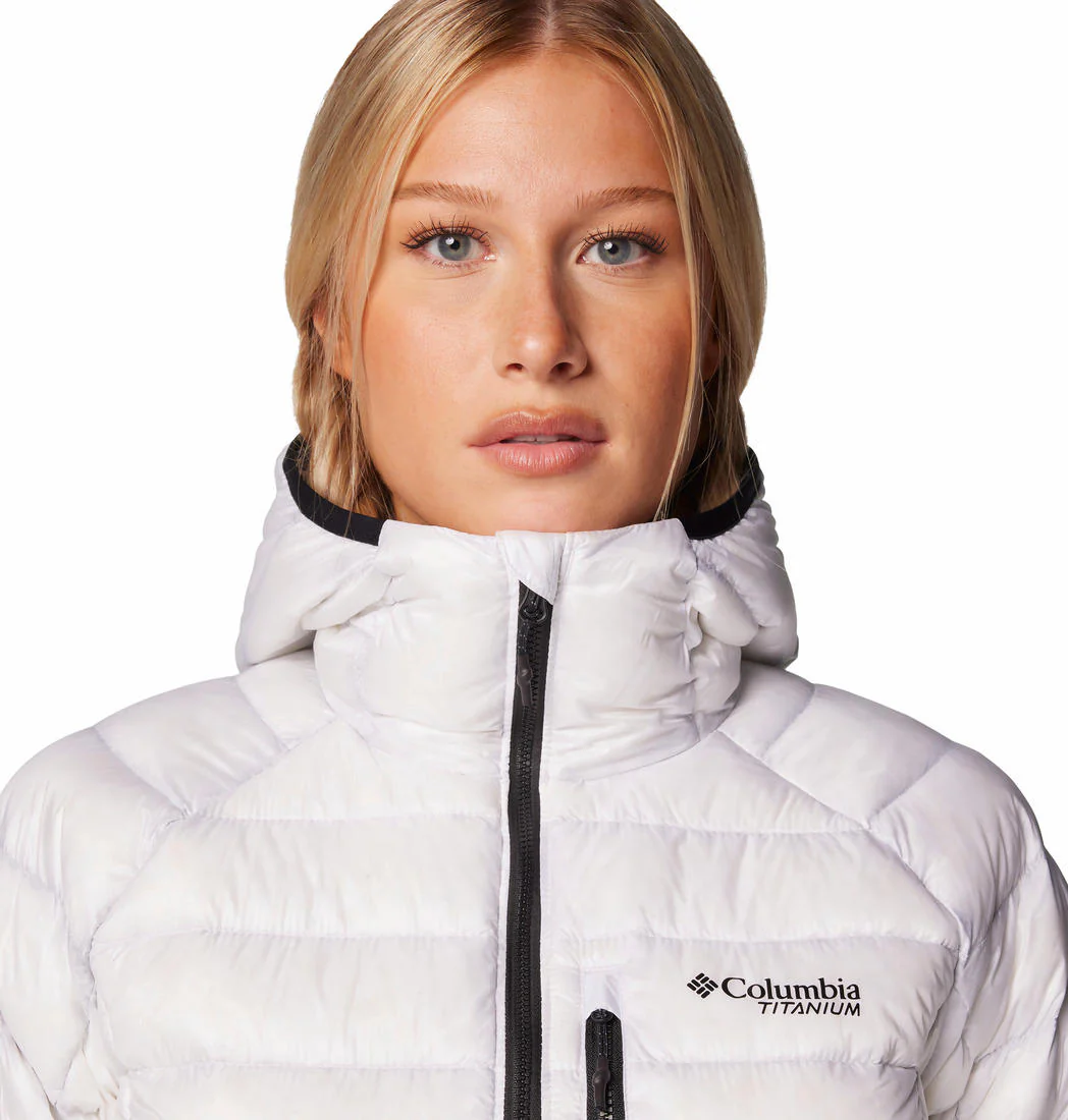 Columbia Women White Arctic Crest Down Hooded Jacket - Image 5