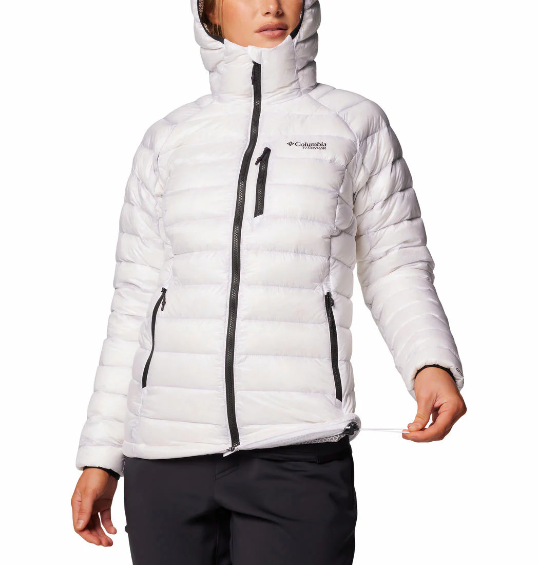 Columbia Women White Arctic Crest Down Hooded Jacket - Image 6