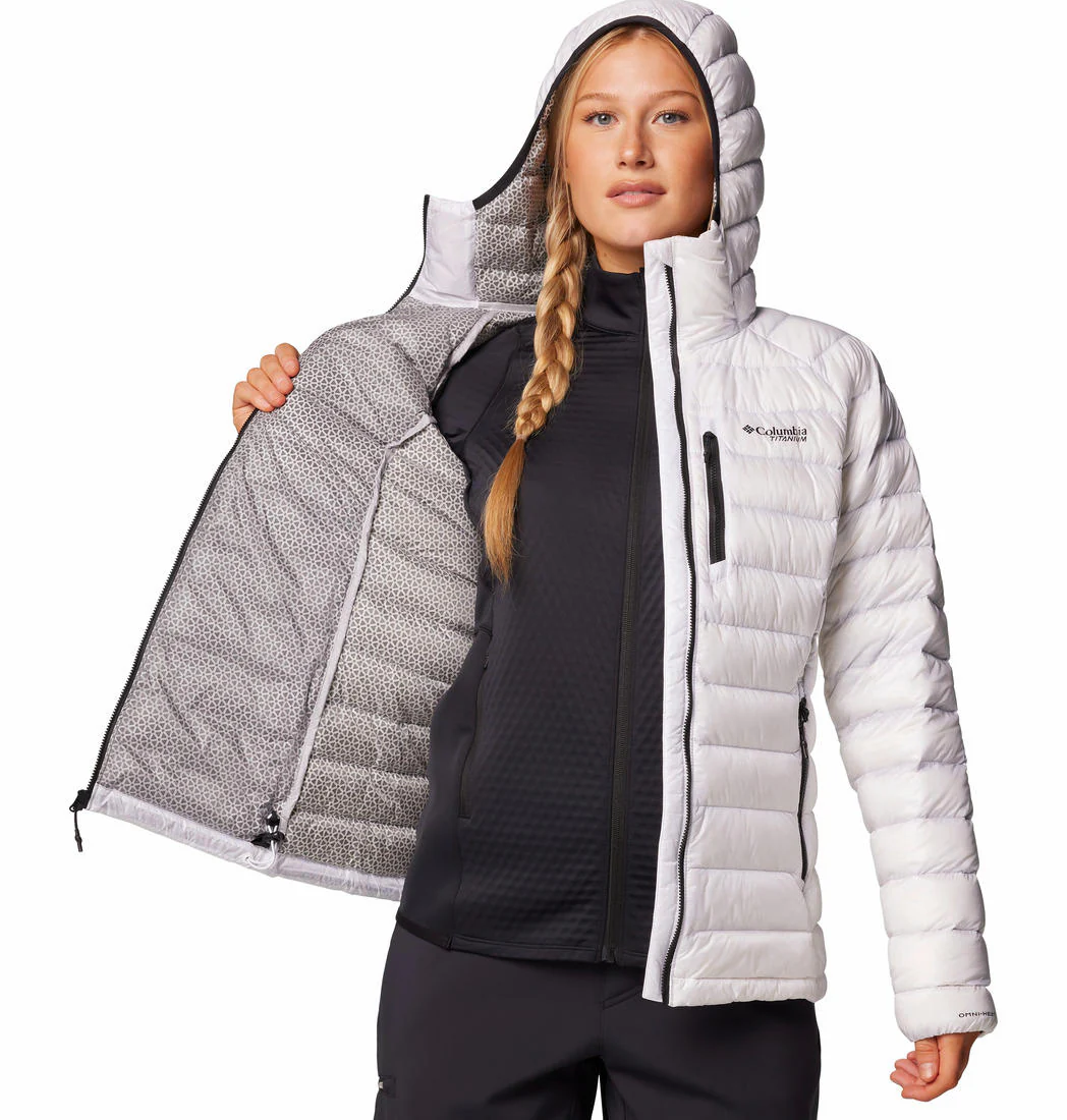 Columbia Women White Arctic Crest Down Hooded Jacket - Image 7