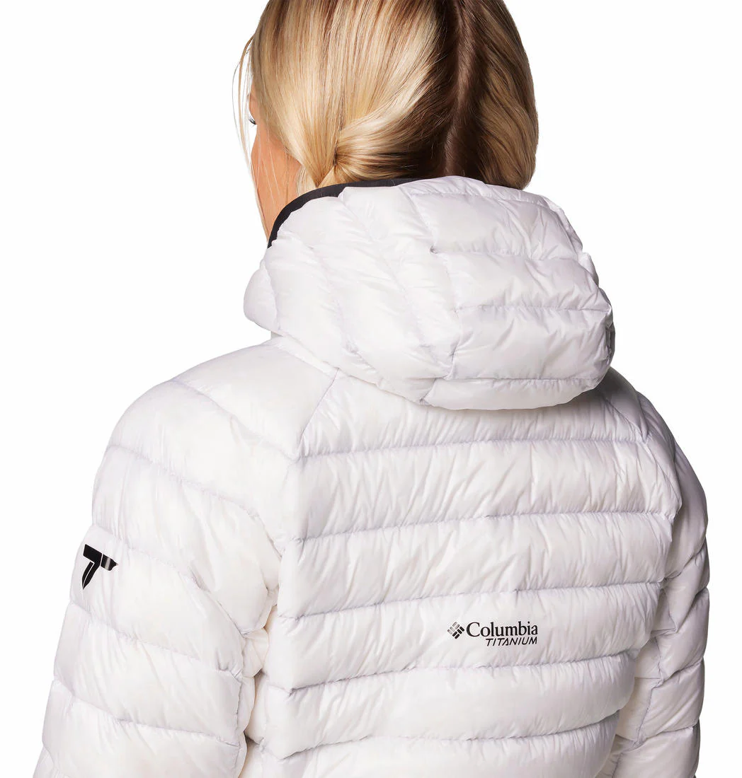 Columbia Women White Arctic Crest Down Hooded Jacket - Image 8