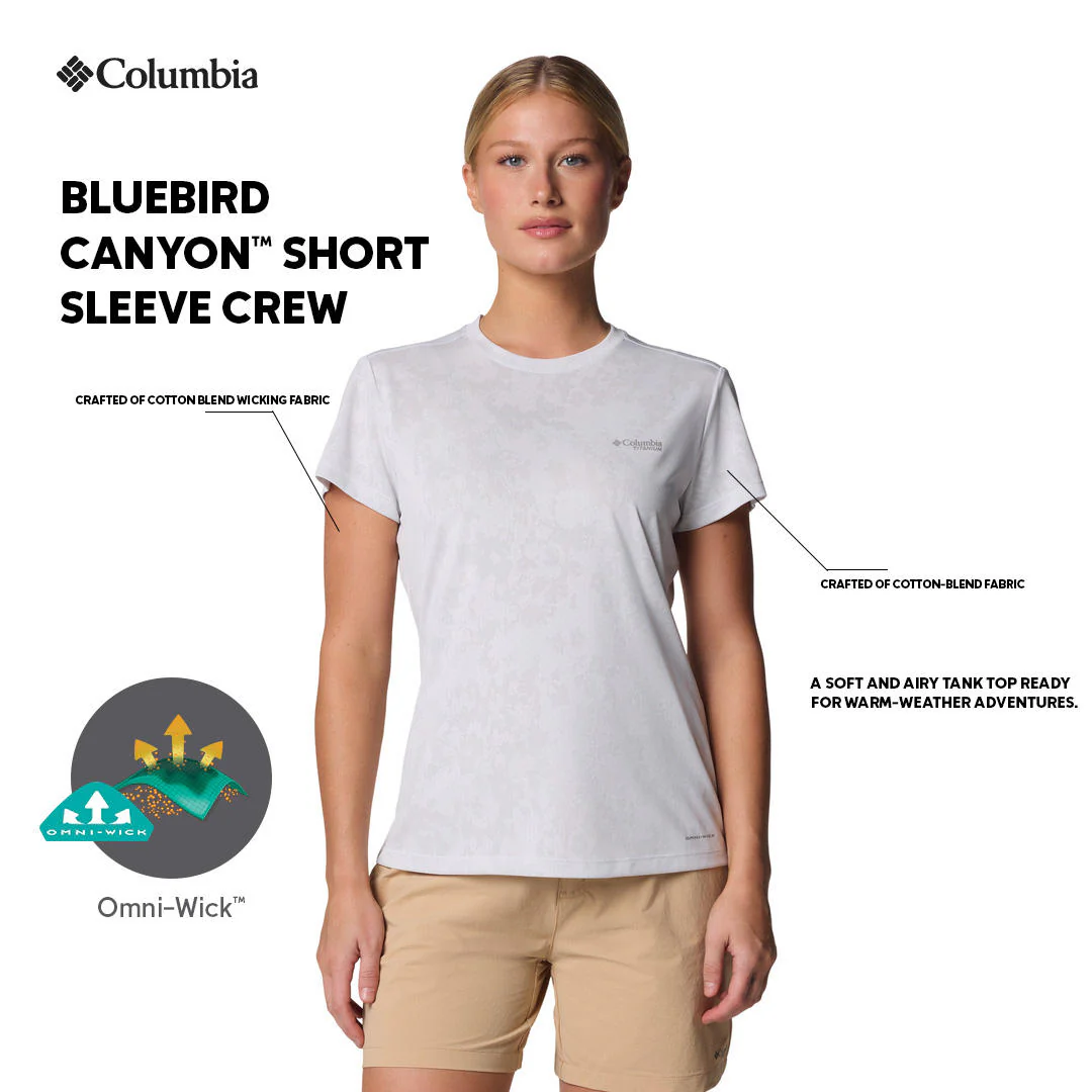 Columbia Women White Bluebird Canyon Short Sleeve Crew - Image 2
