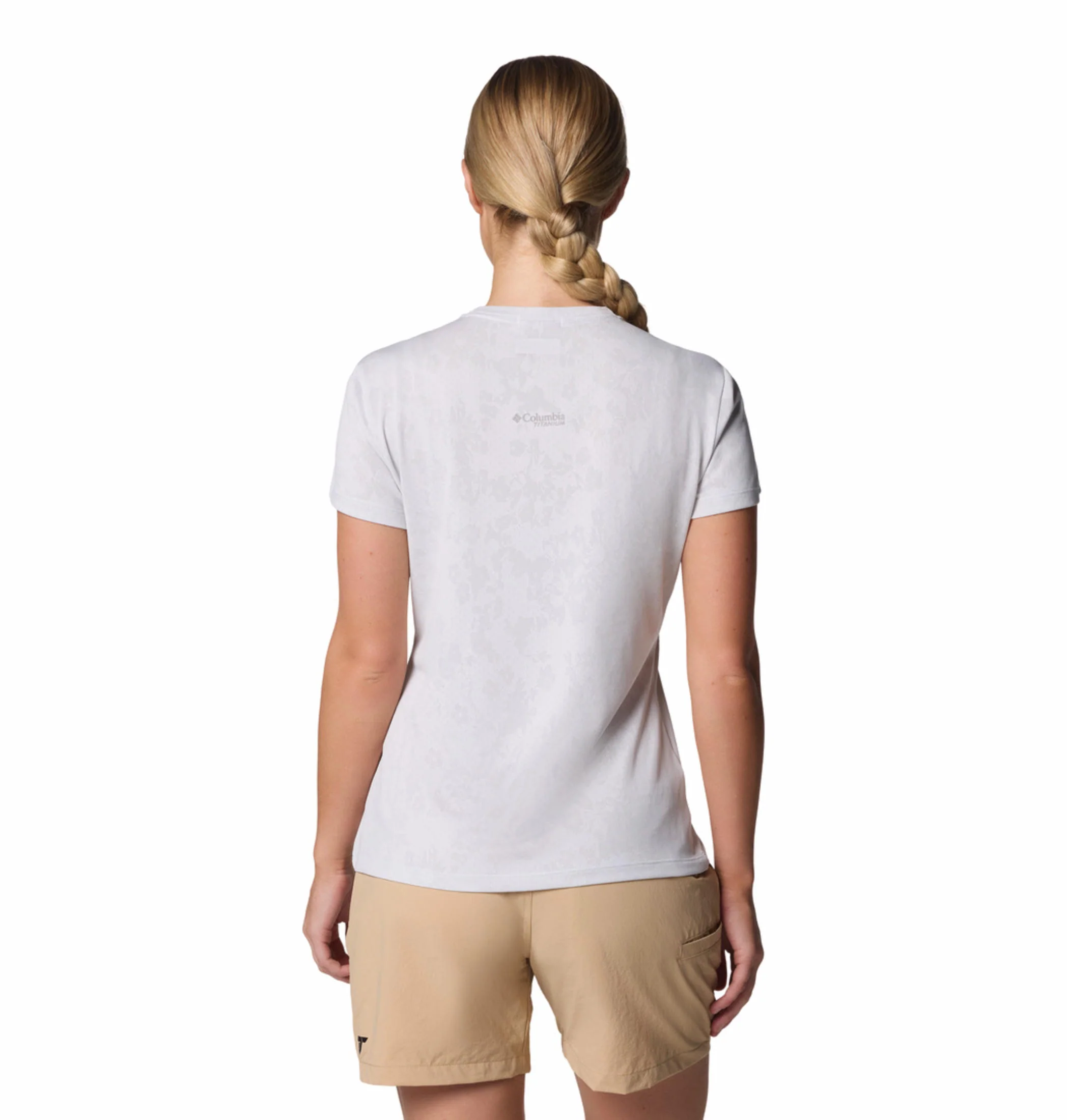 Columbia Women White Bluebird Canyon Short Sleeve Crew - Image 4