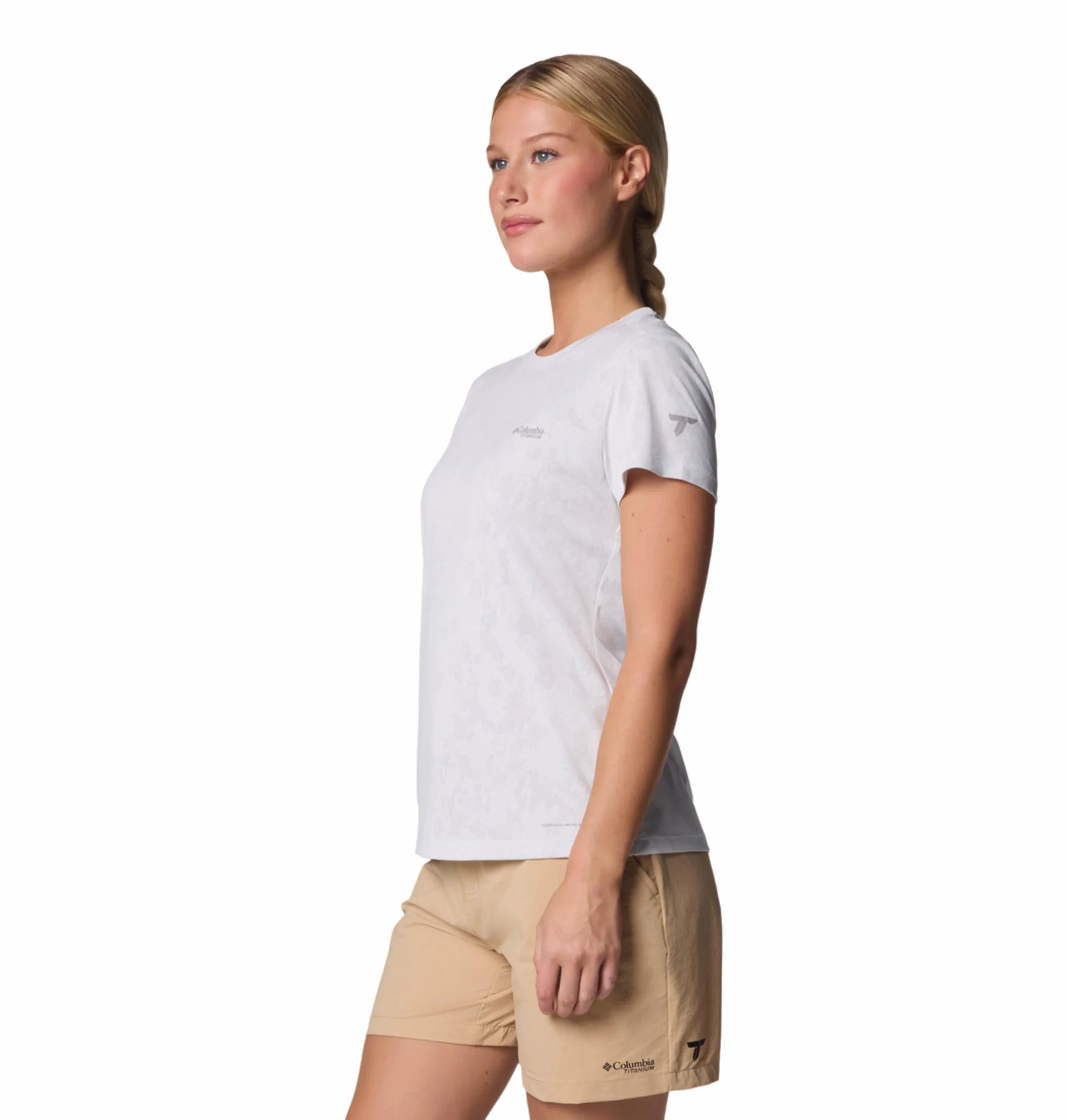 Columbia Women White Bluebird Canyon Short Sleeve Crew - Image 5