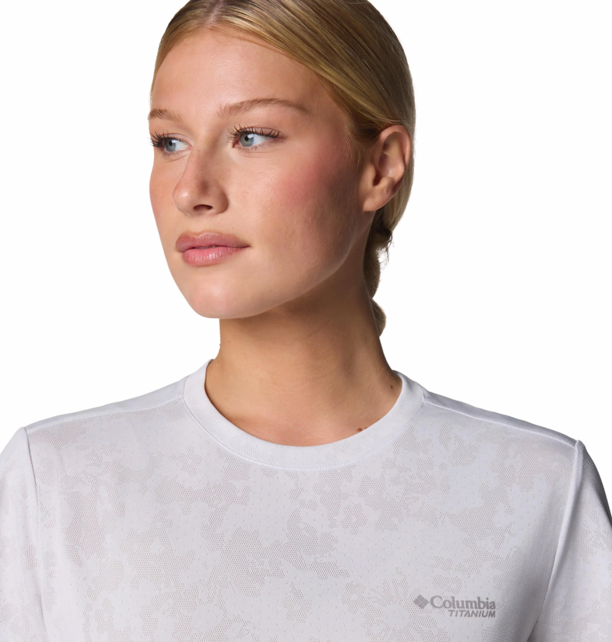 Columbia Women White Bluebird Canyon Short Sleeve Crew - Image 7