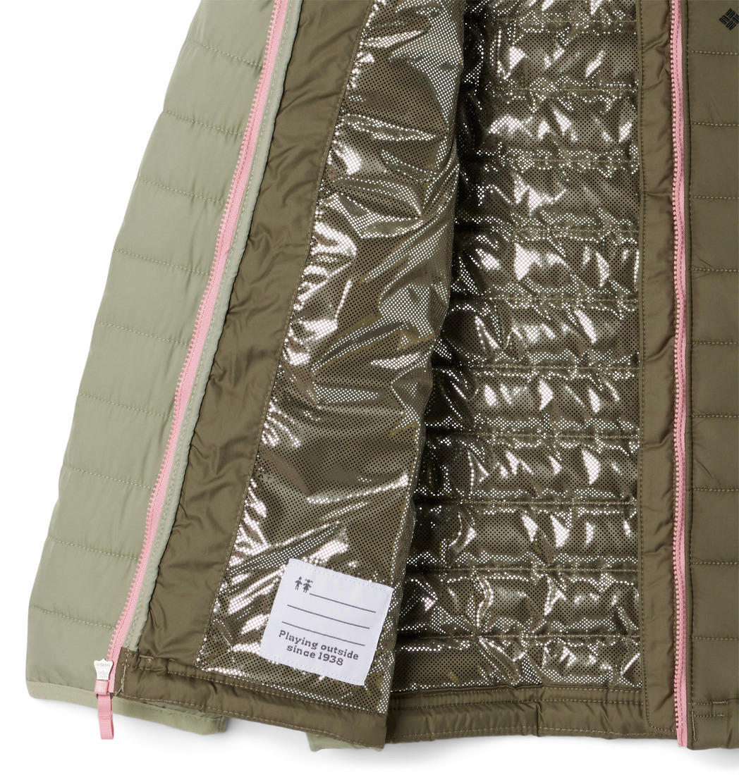 Columbia Kids Girls Green Powder Lite Girls Hooded Jacket - Image 4