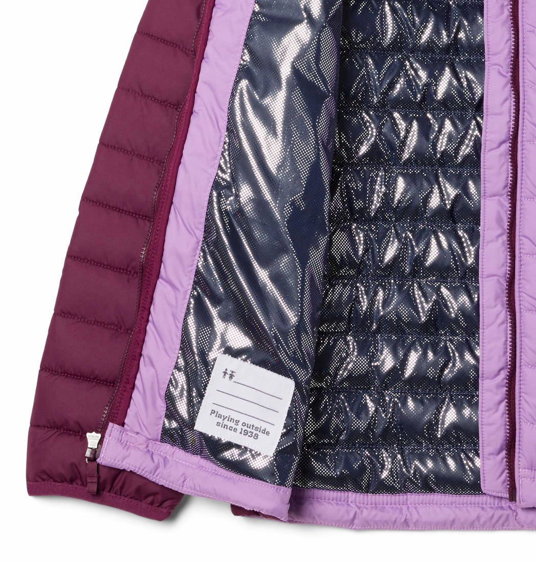 Columbia Kids Girls Purple Powder Lite Girls Hooded Jacket - Image 4