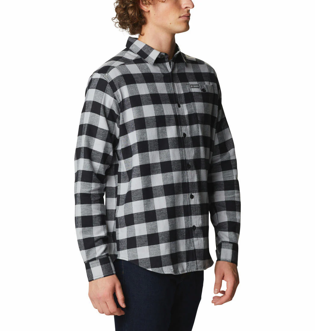 Columbia Men Grey Cornell Woods Flannel Long Sleeve Shirt - Image 6