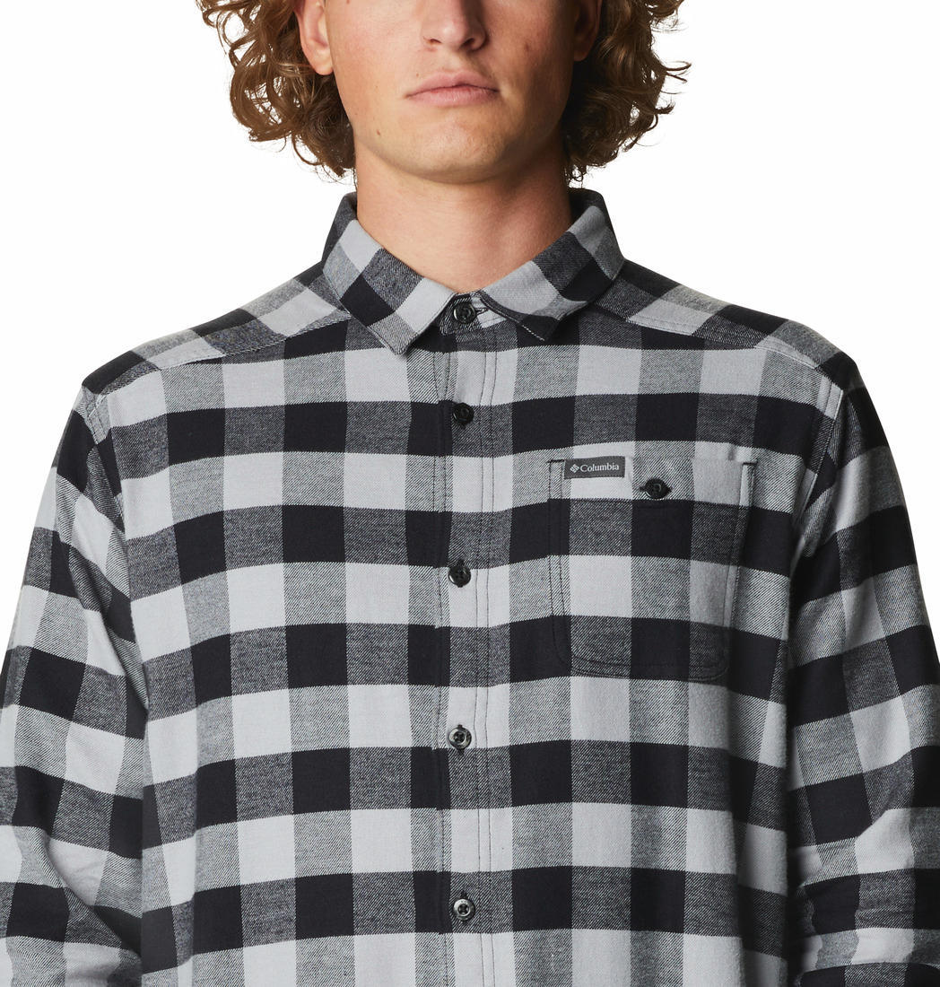 Columbia Men Grey Cornell Woods Flannel Long Sleeve Shirt - Image 7