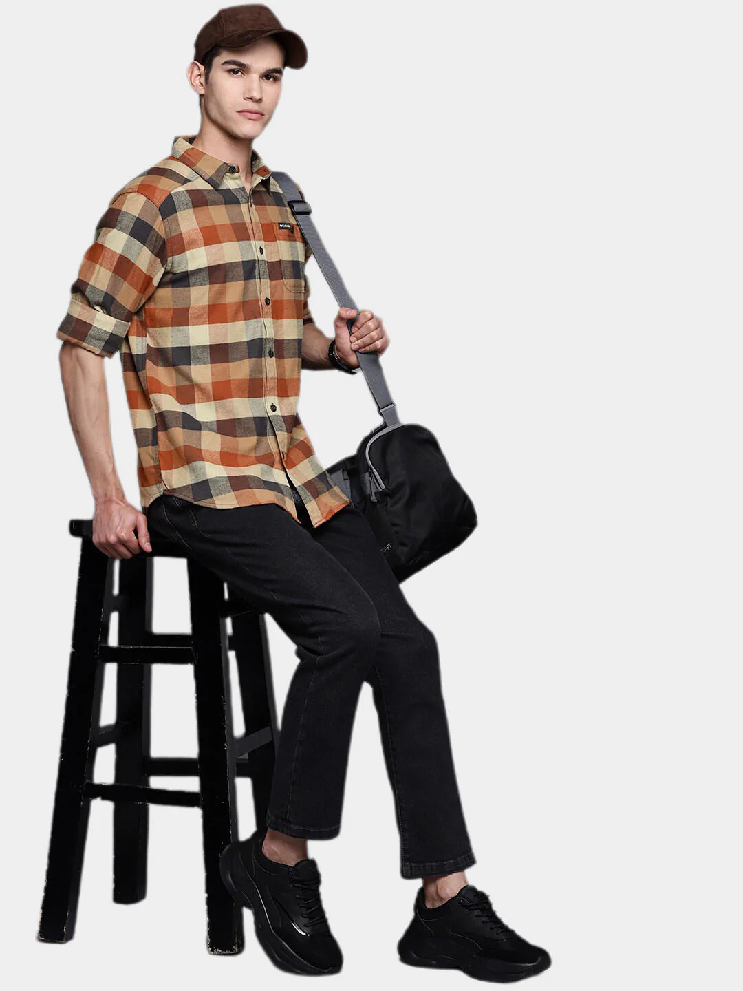 Columbia Men Brown Cornell Woods Flannel Long Sleeve Shirt - Image 13