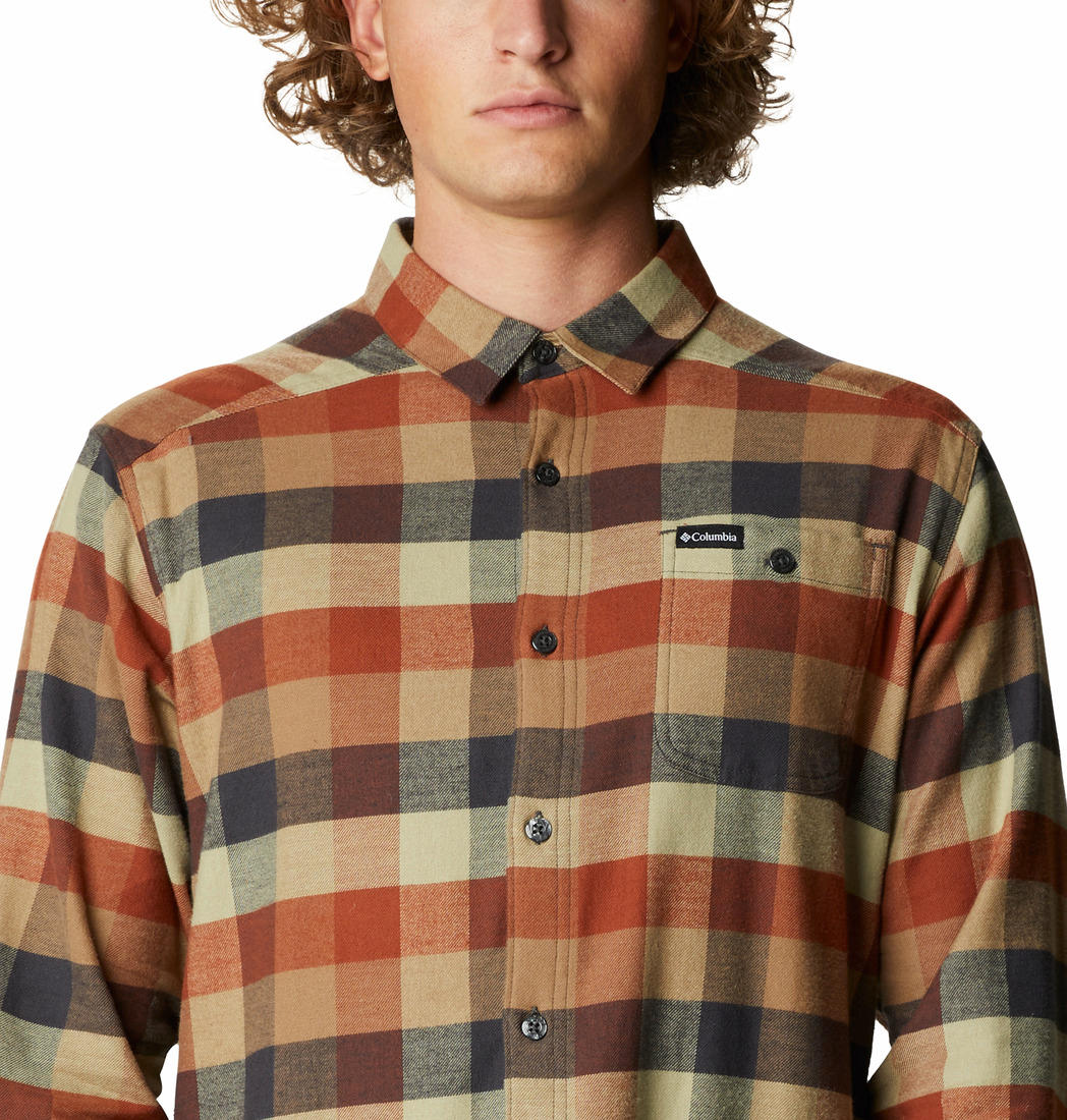 Columbia Men Brown Cornell Woods Flannel Long Sleeve Shirt - Image 4