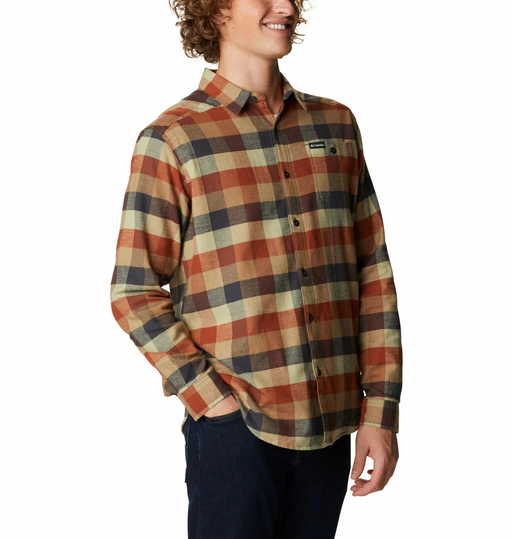 Columbia Men Brown Cornell Woods Flannel Long Sleeve Shirt - Image 5