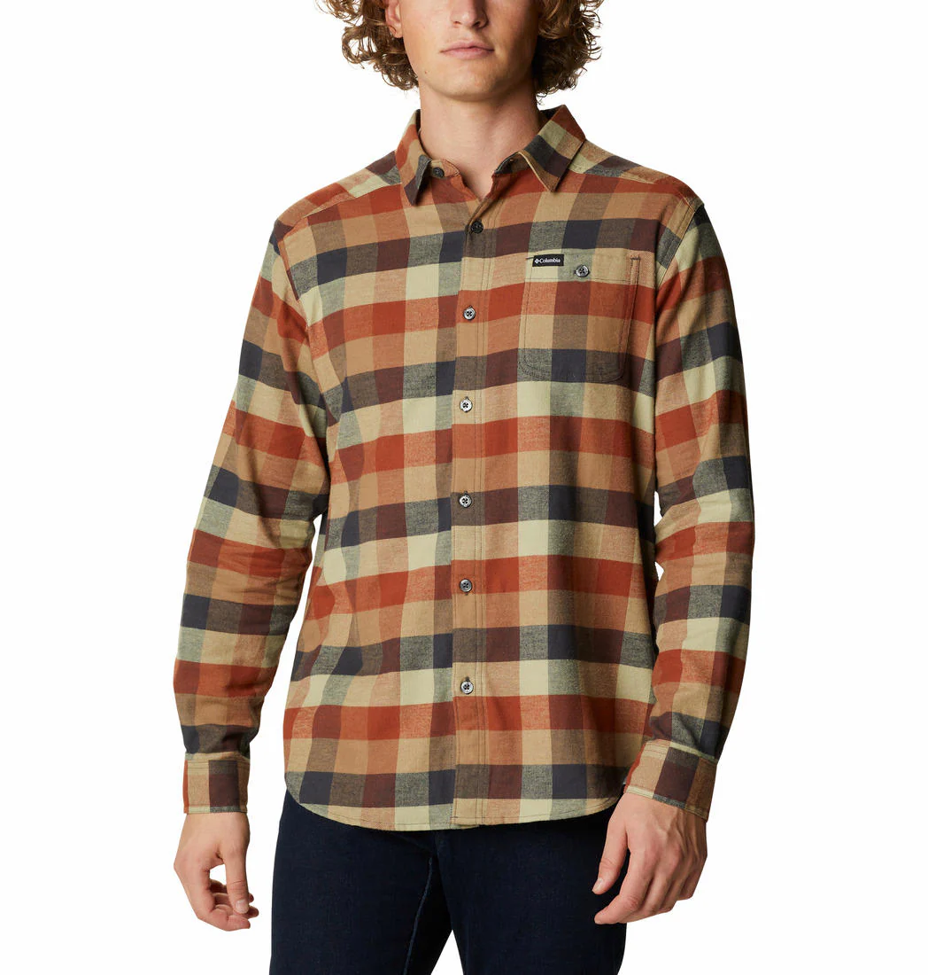 Columbia Men Brown Cornell Woods Flannel Long Sleeve Shirt - Image 6