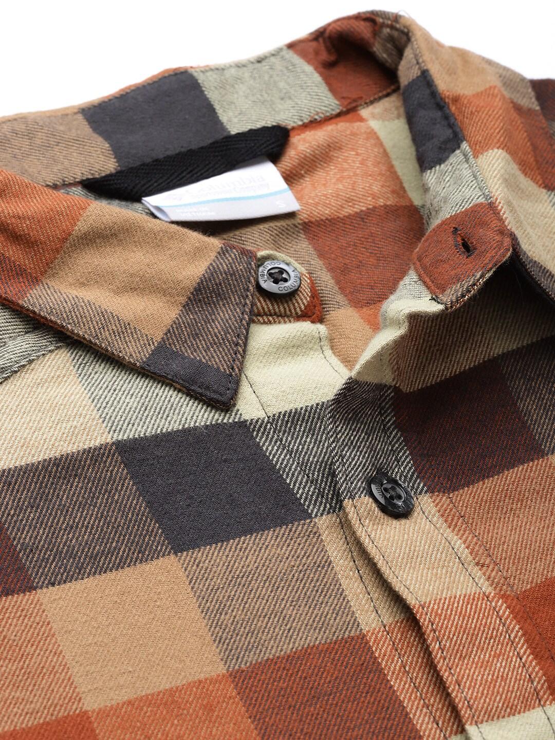 Columbia Men Brown Cornell Woods Flannel Long Sleeve Shirt - Image 8