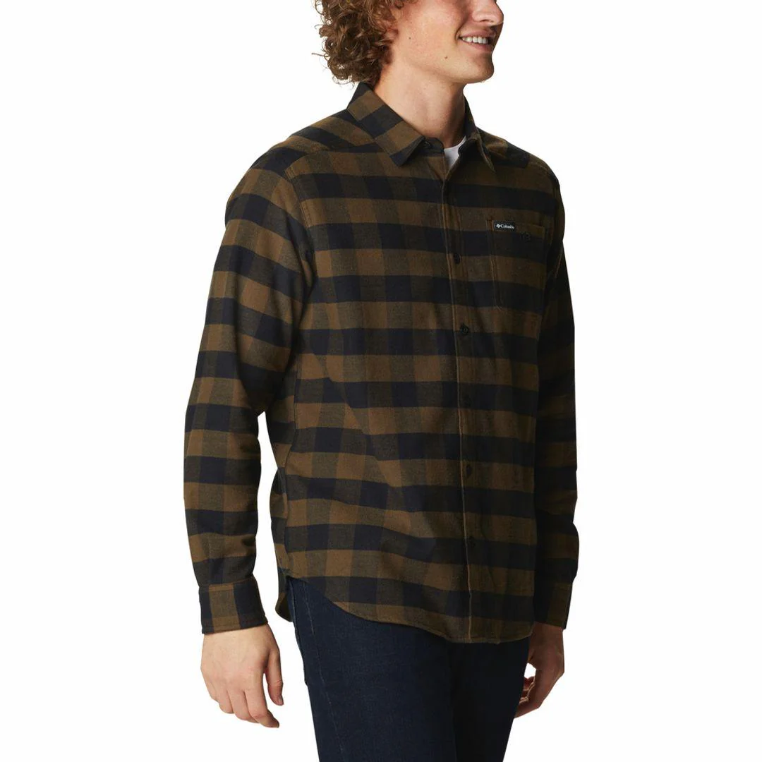 Columbia Men Olive Cornell Woods Flannel Long Sleeve Shirt - Image 4