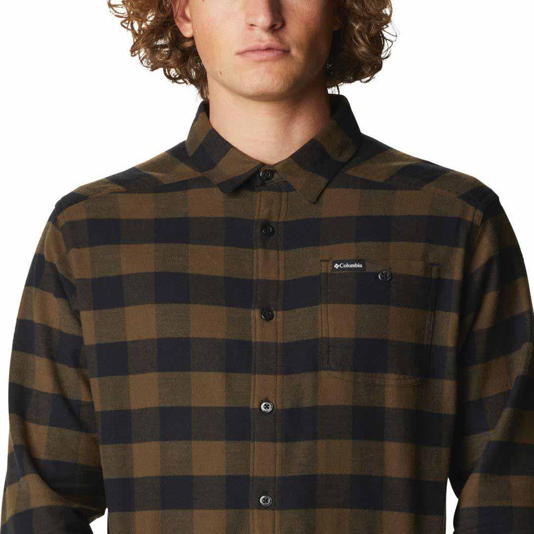 Columbia Men Olive Cornell Woods Flannel Long Sleeve Shirt - Image 5