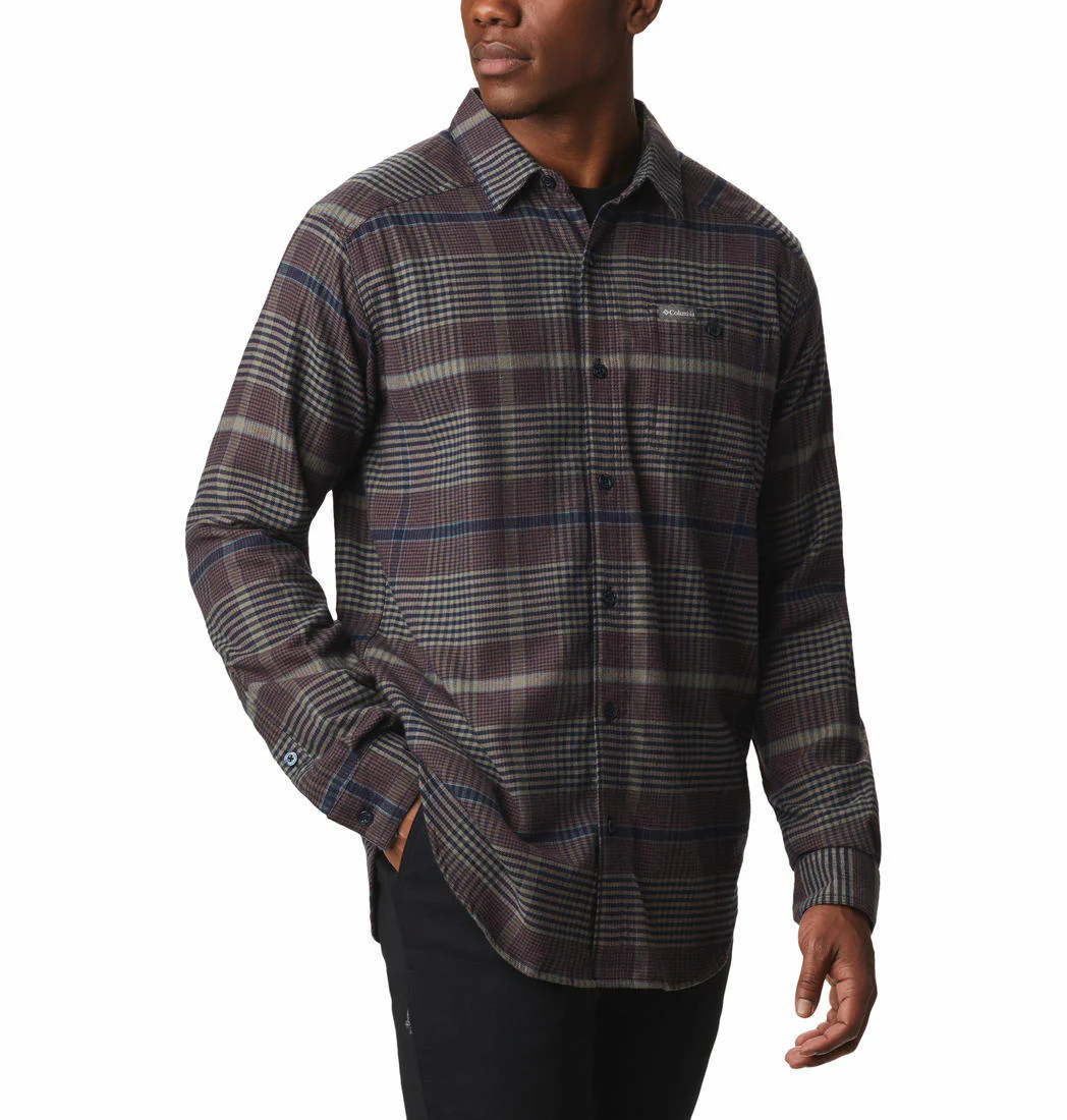 Columbia Men Green Cornell Woods Flannel Long Sleeve Shirt - Image 4
