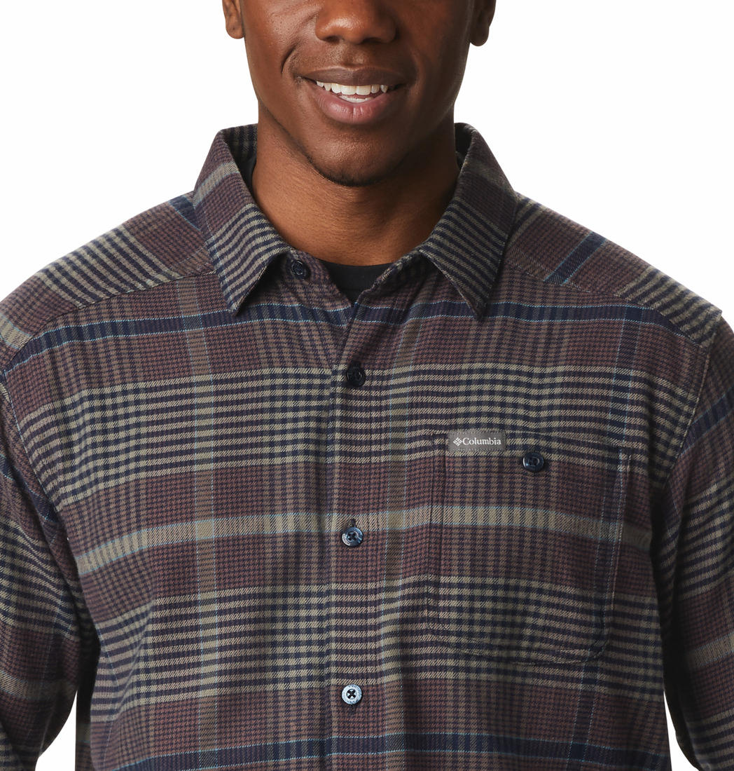 Columbia Men Green Cornell Woods Flannel Long Sleeve Shirt - Image 5