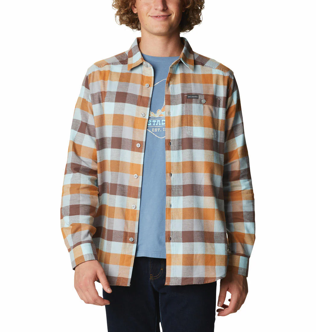 Columbia Men Blue Cornell Woods Flannel Long Sleeve Shirt - Image 7
