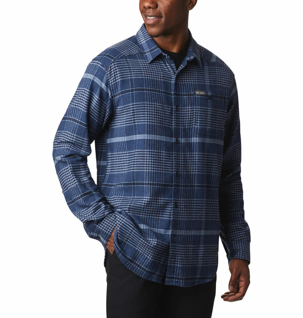 Columbia Men Blue Cornell Woods Flannel Long Sleeve Shirt - Image 4
