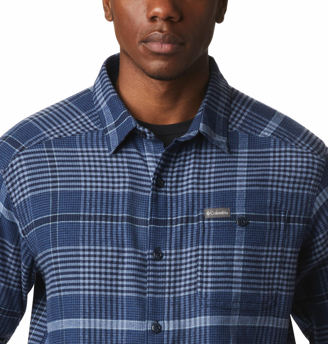 Columbia Men Blue Cornell Woods Flannel Long Sleeve Shirt - Image 5