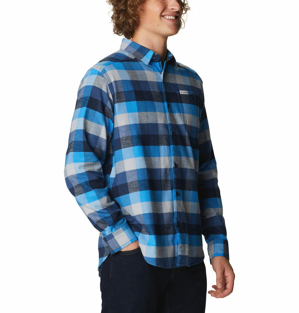 Columbia Men Blue Cornell Woods Flannel Long Sleeve Shirt - Image 4
