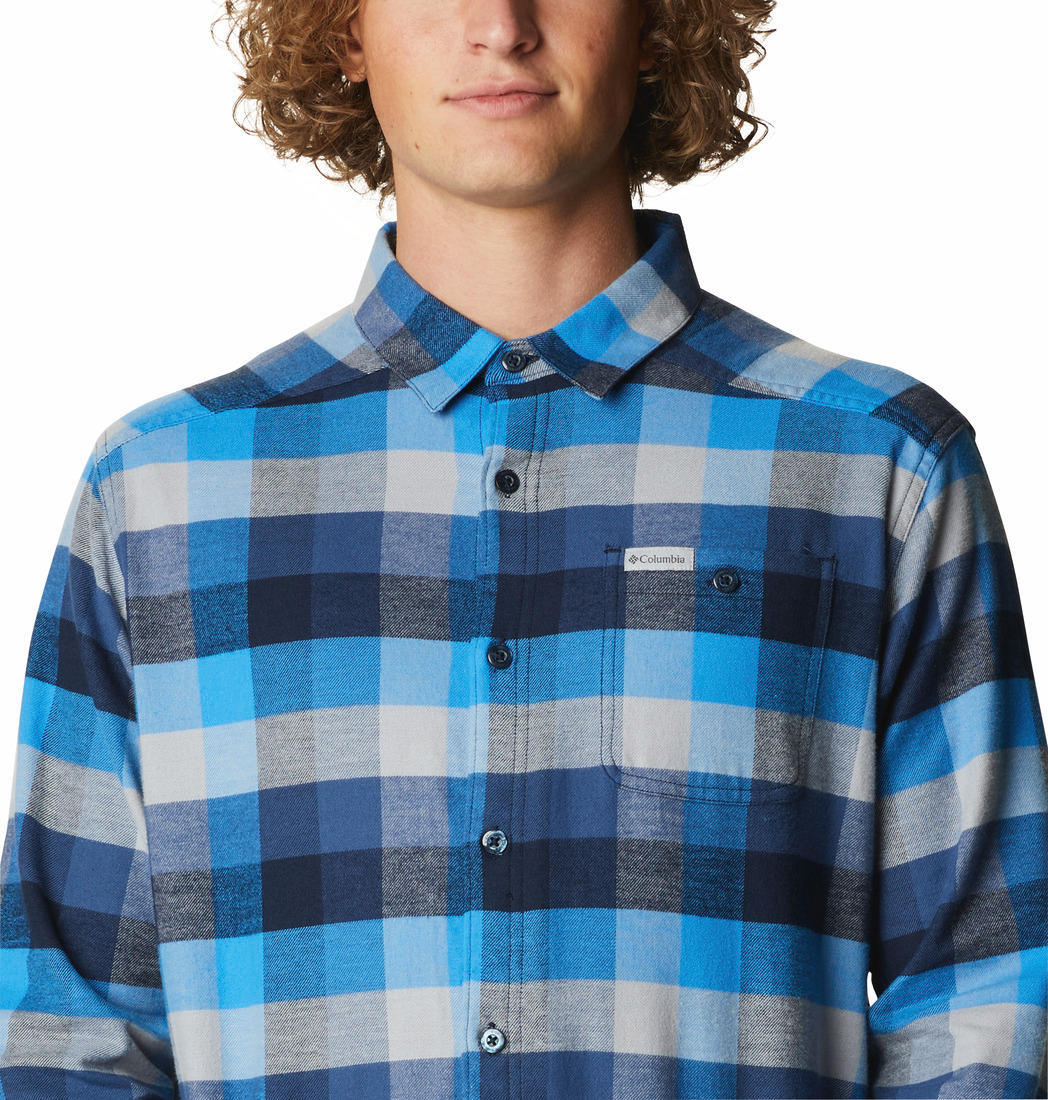 Columbia Men Blue Cornell Woods Flannel Long Sleeve Shirt - Image 5