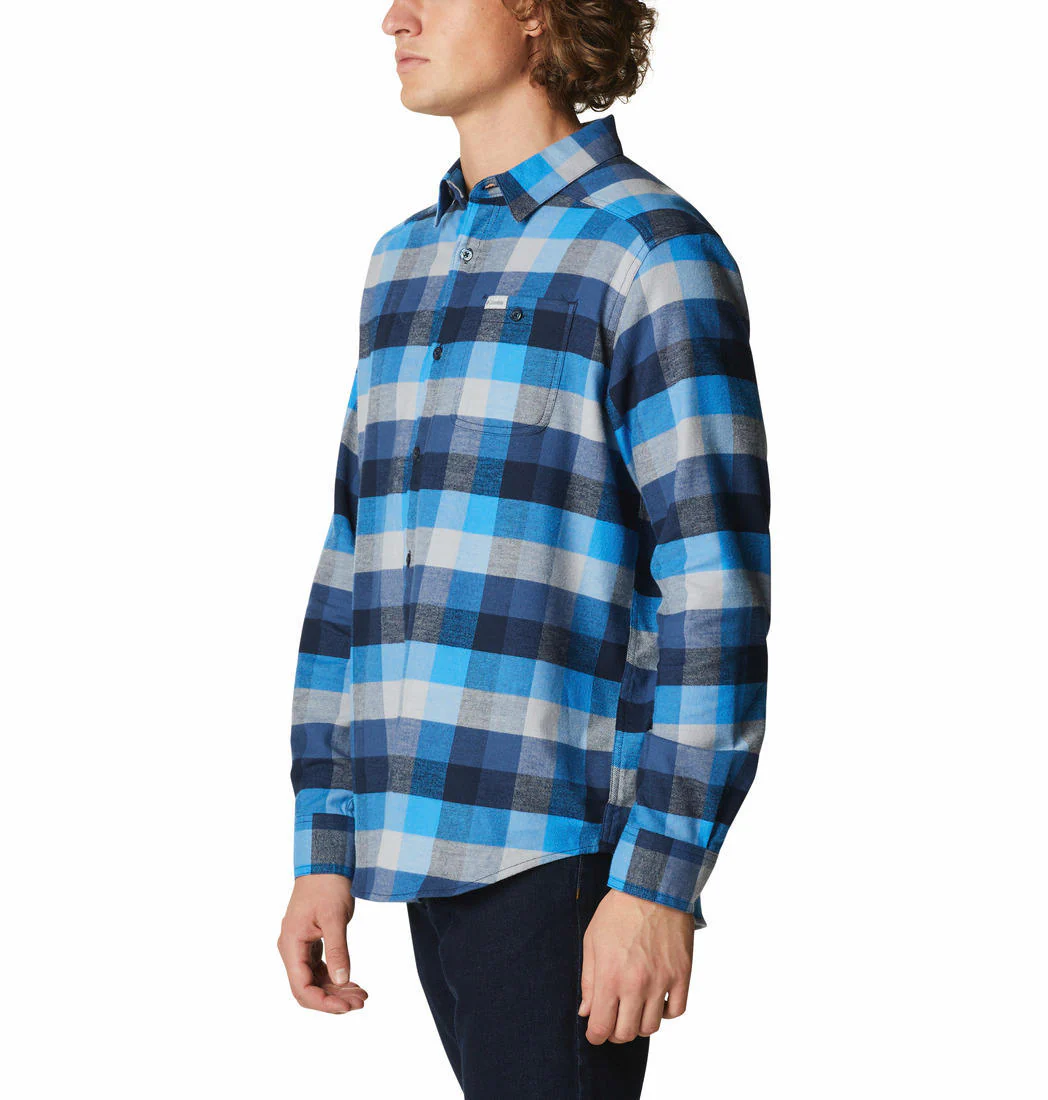 Columbia Men Blue Cornell Woods Flannel Long Sleeve Shirt - Image 6