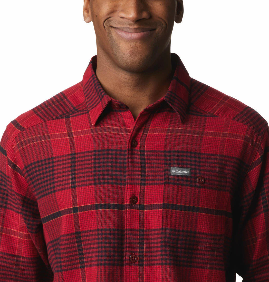 Columbia Men Pink Cornell Woods Flannel Long Sleeve Shirt - Image 5