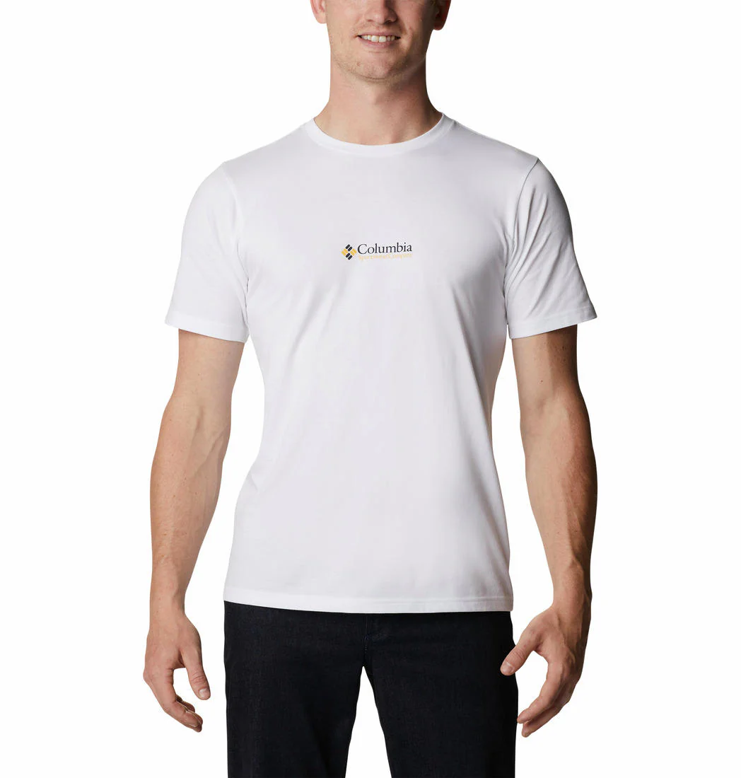 Columbia Men White CSC Basic Logo Short Sleeve