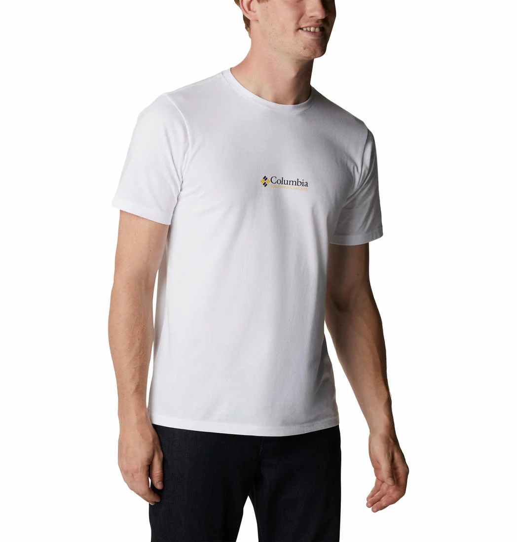 Columbia Men White CSC Basic Logo Short Sleeve - Image 3