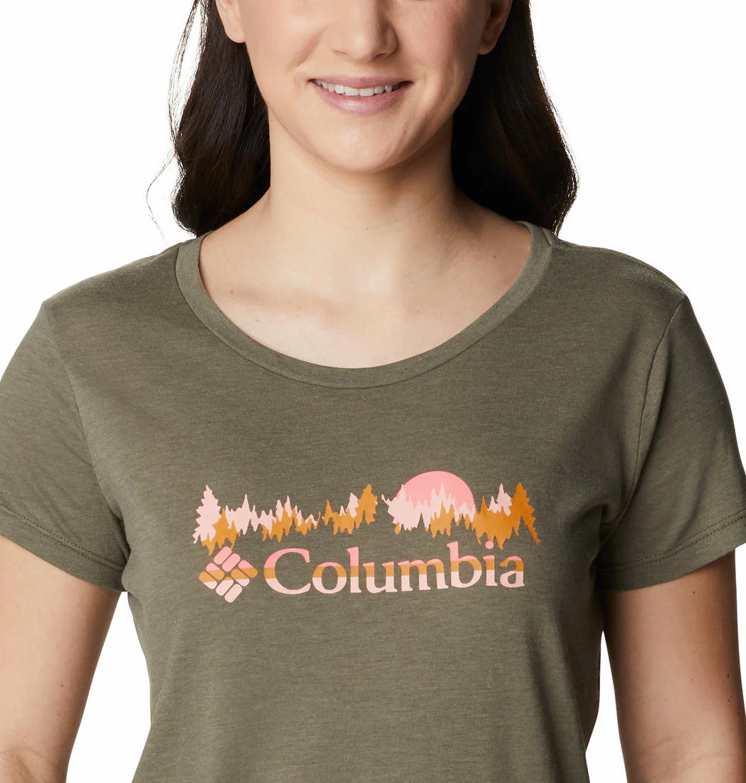 Columbia Women Green Daisy Days SS Graphic Tee - Image 4