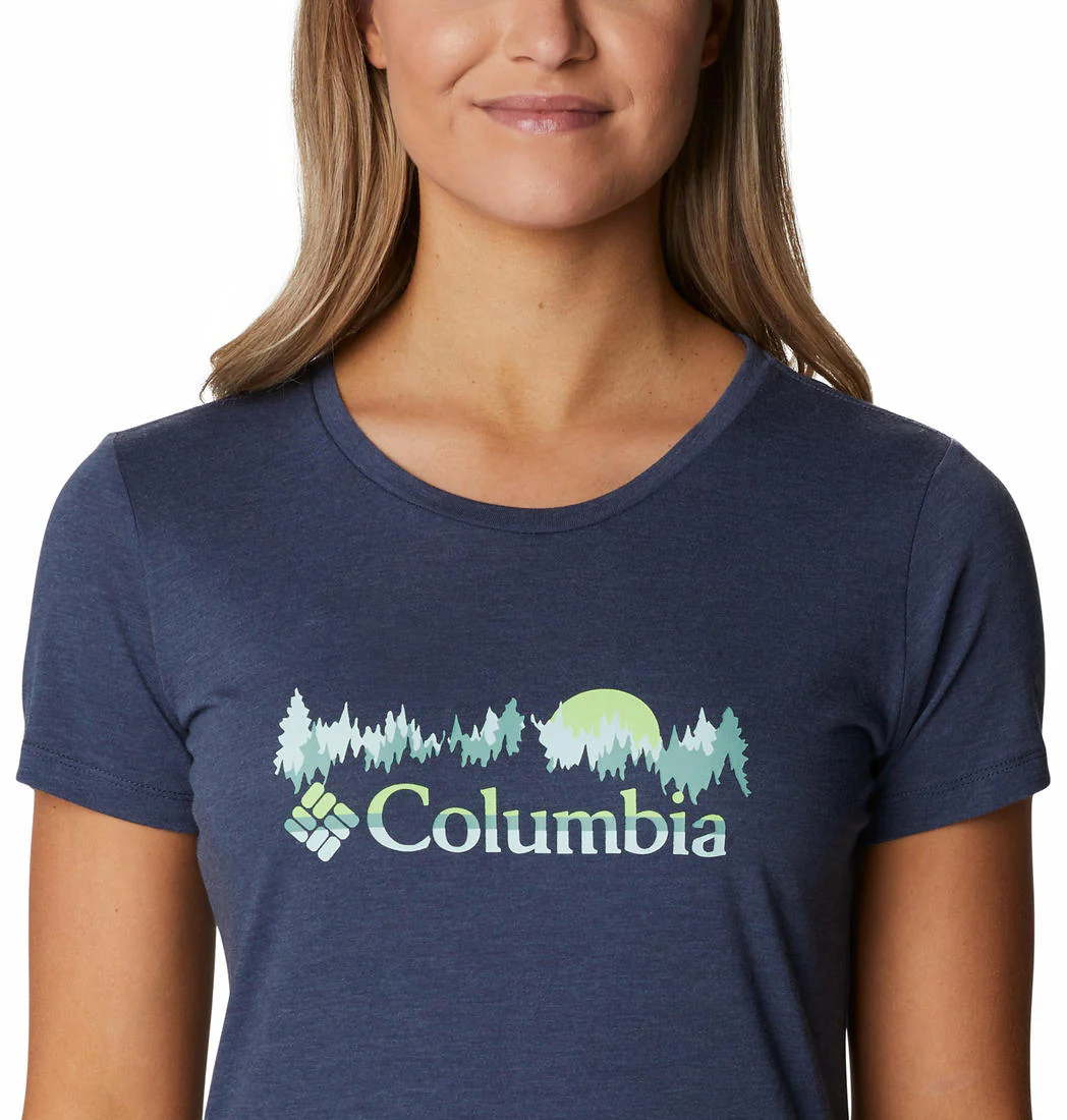 Columbia Women Blue Daisy Days SS Graphic Tee - Image 2