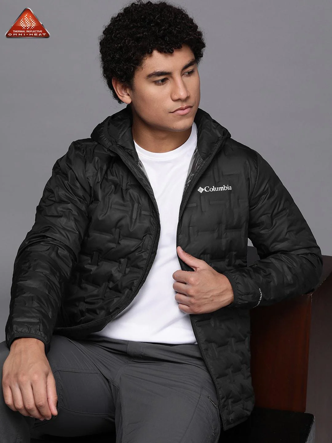 Columbia Men Black Delta Ridge Down Hooded Jacket - Image 6