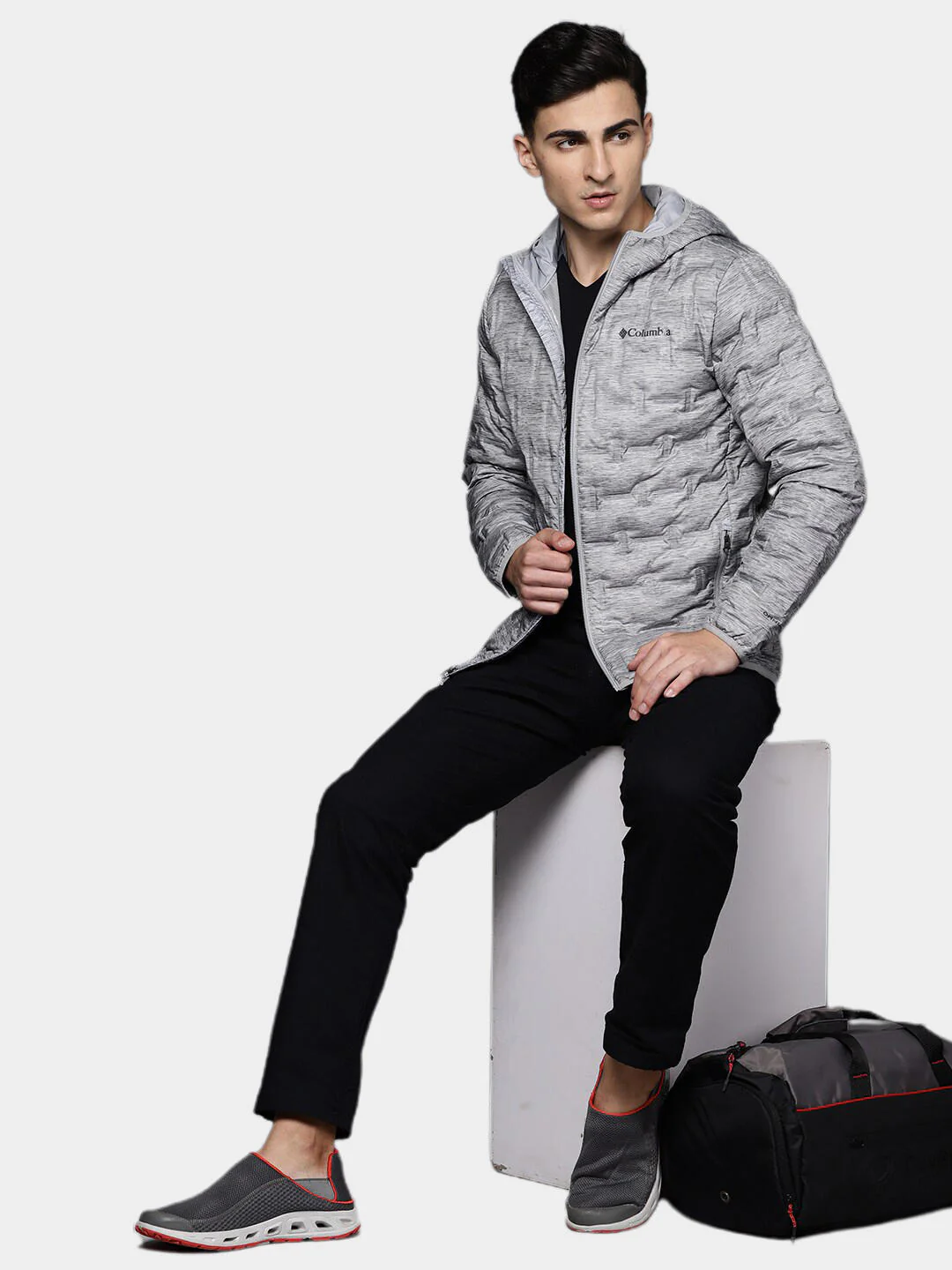Columbia Men Grey Delta Ridge Down Hooded Jacket - Image 10
