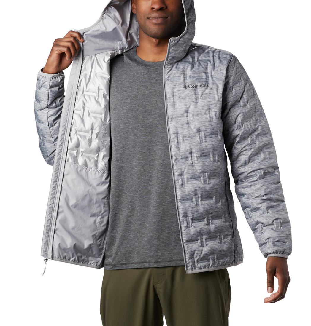 Columbia Men Grey Delta Ridge Down Hooded Jacket - Image 4