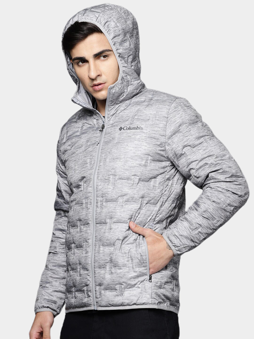 Columbia Men Grey Delta Ridge Down Hooded Jacket - Image 9