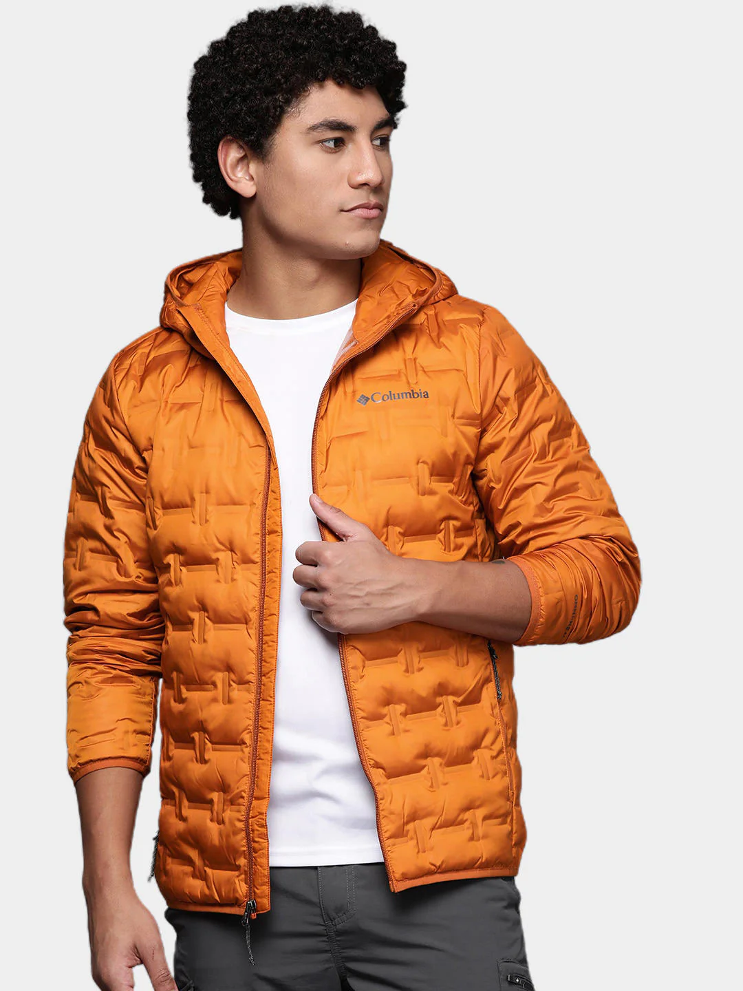 Columbia Men Orange Delta Ridge Down Hooded Jacket - Image 11