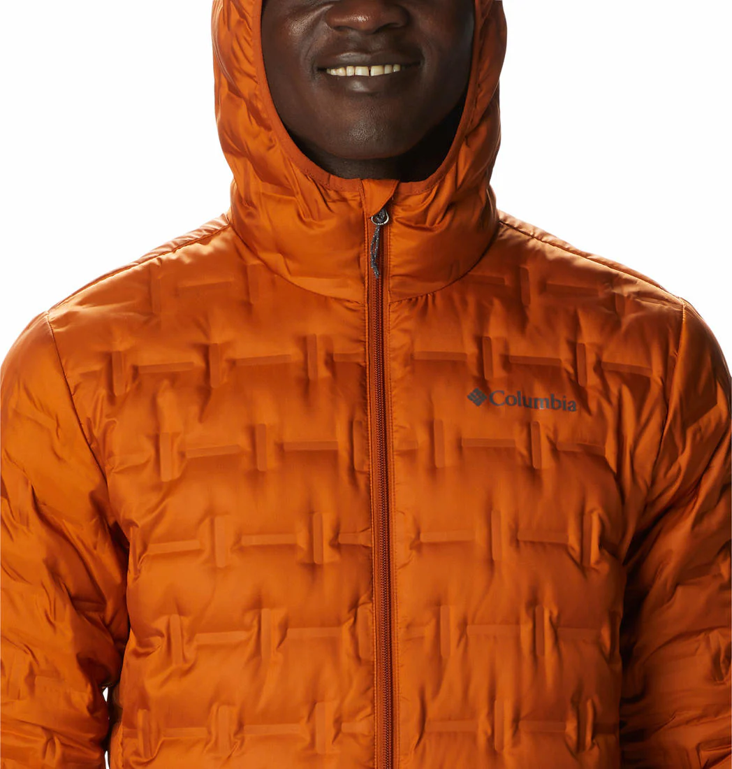 Columbia Men Orange Delta Ridge Down Hooded Jacket - Image 3