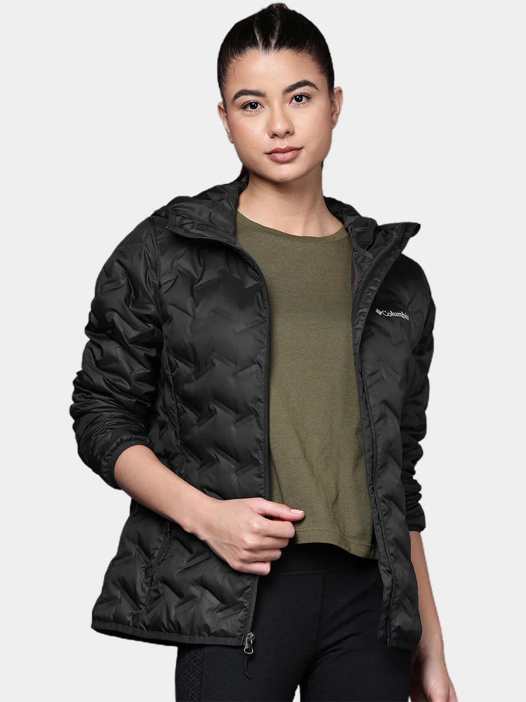 Columbia Women Black Delta Ridge Down Hooded Jacket - Image 8