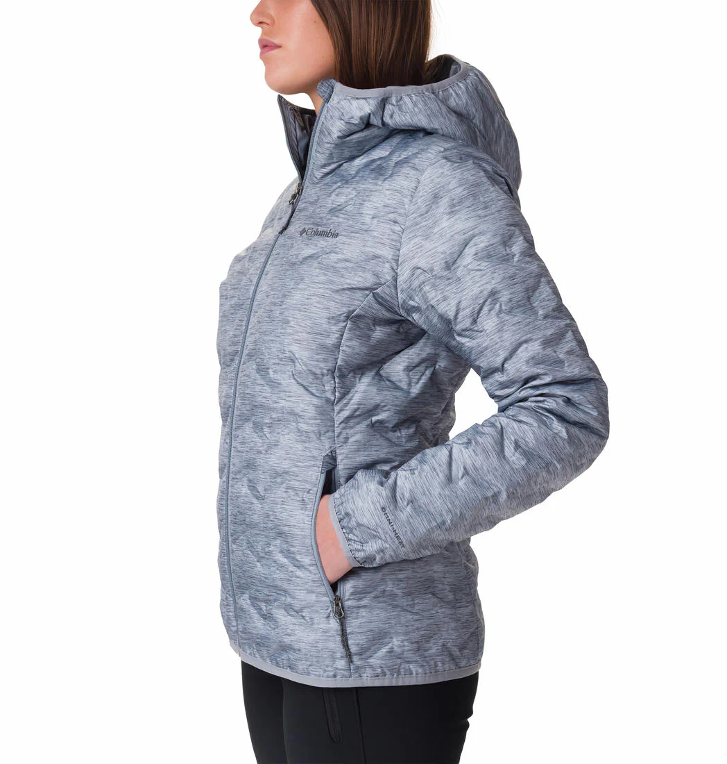 Columbia Women Grey Delta Ridge Down Hooded Jacket - Image 2