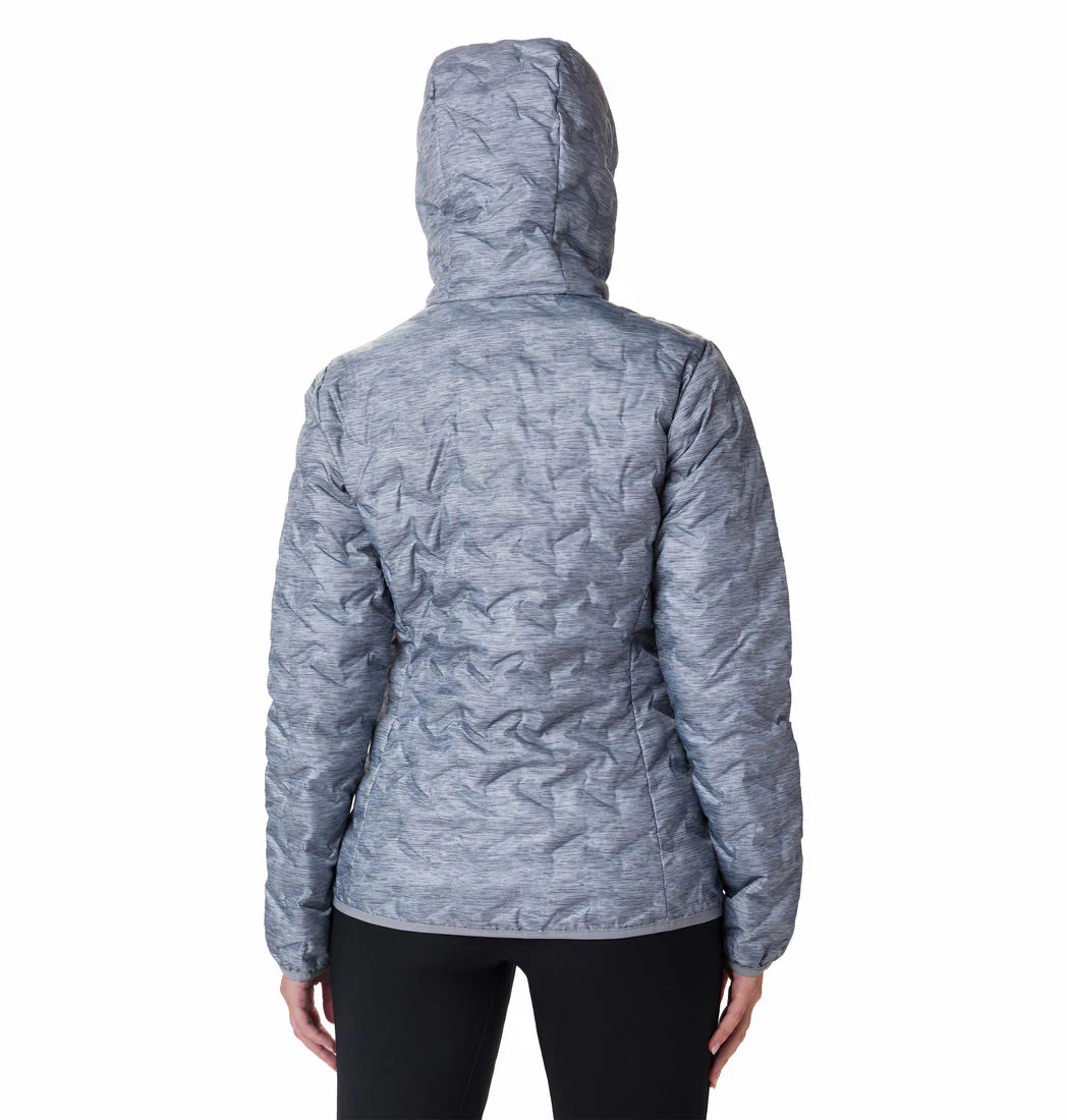 Columbia Women Grey Delta Ridge Down Hooded Jacket - Image 3